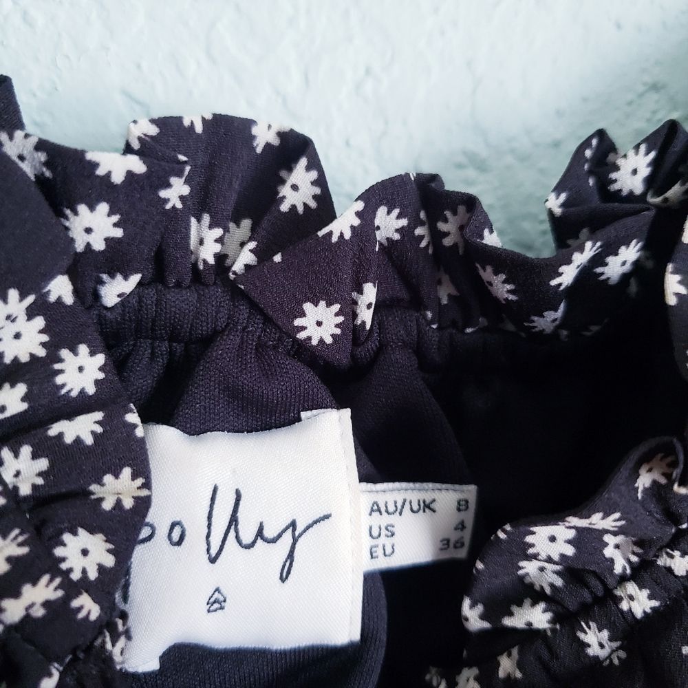 Polly Black Floral Marion Mini Dress - Picture 5 of 9